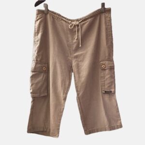 Gasoline  linen blend cargo Capri pants sz 8